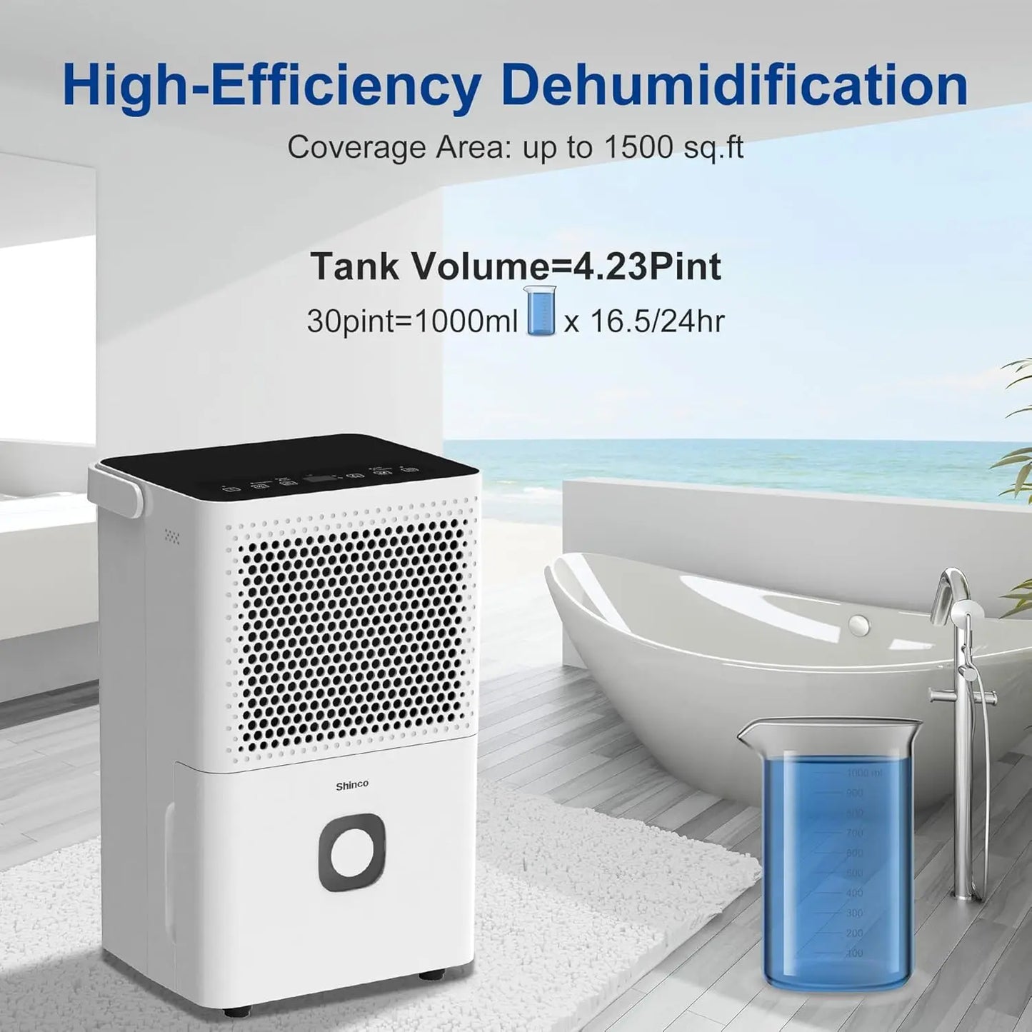 XMSJ Dehumidifier For Home And Basements With Drain Hose