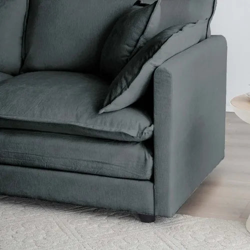 Modern Three Piece Sofa Set With Armchairs And Pillows