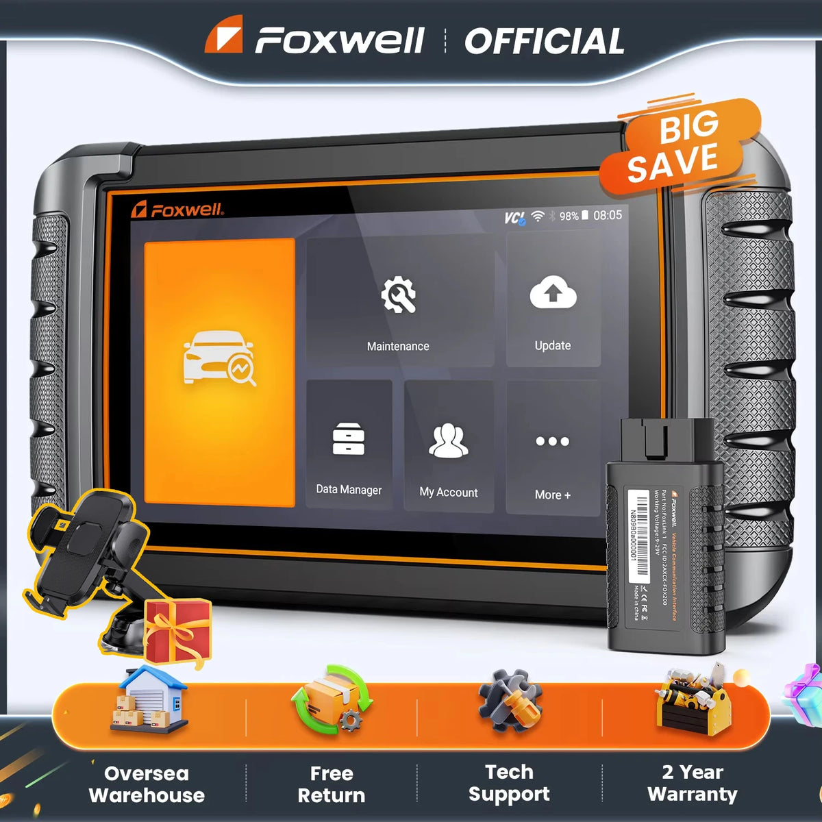 FOXWELL NT809BT Bluetooth All System Bi Directional OBD2 Diagnostic Scanner