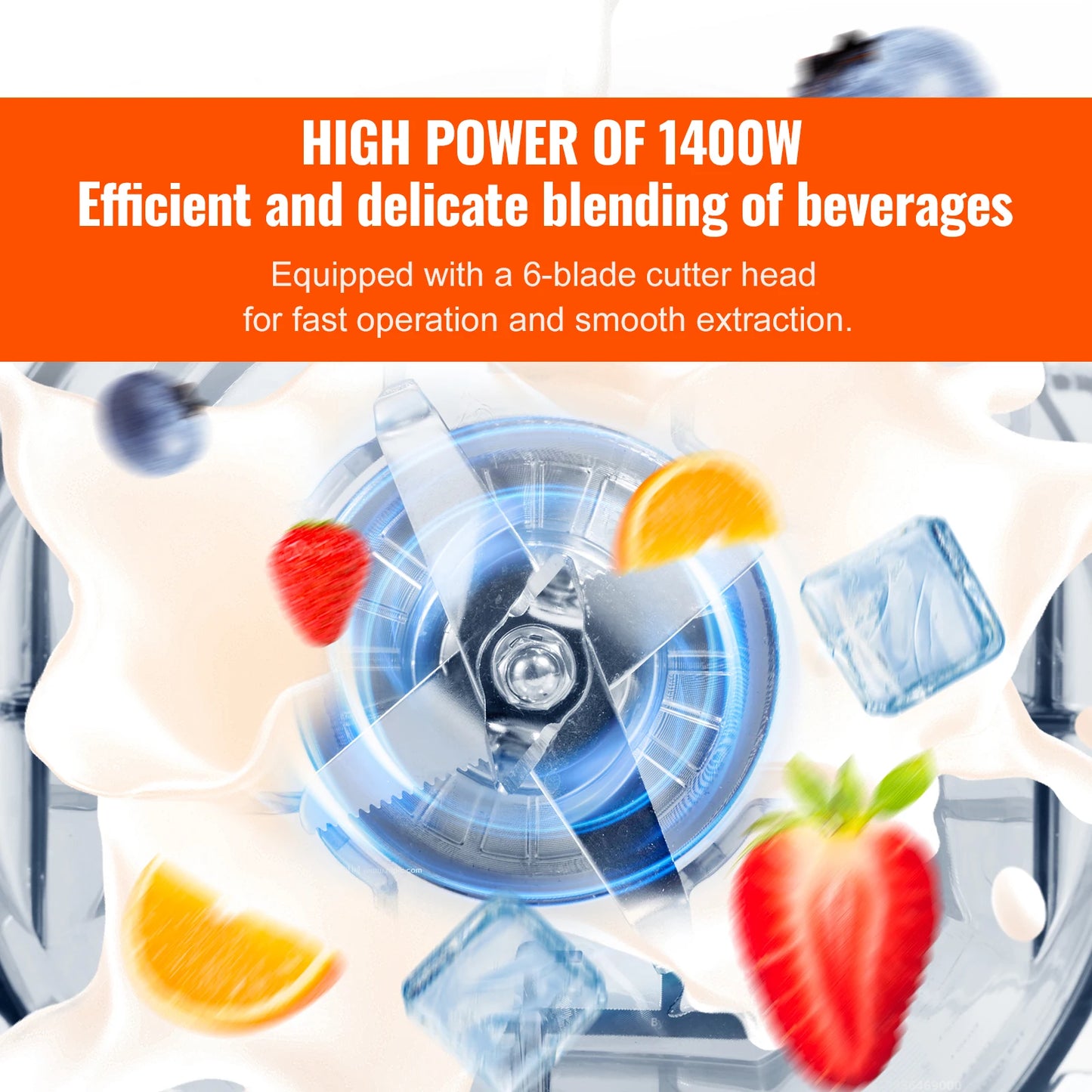 VEVOR Professional Countertop Blender Smoothie Maker for Home Kitchen