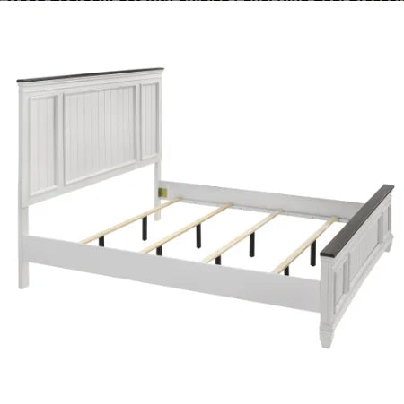 Wood Bedroom Set With Shiplap Panel King Bed Dresser Mirror Nightstands