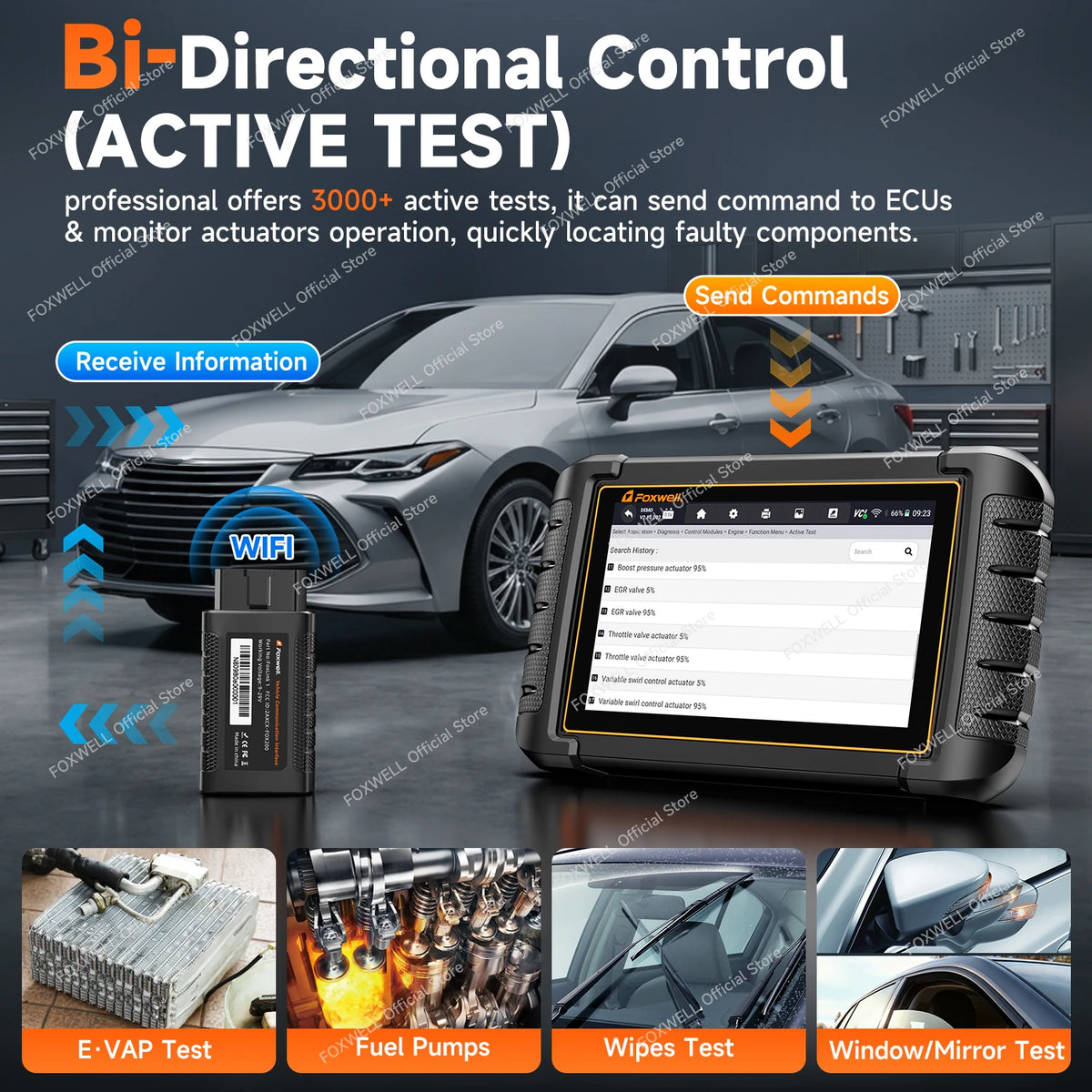 FOXWELL NT809BT Bluetooth All System Bi Directional OBD2 Diagnostic Scanner