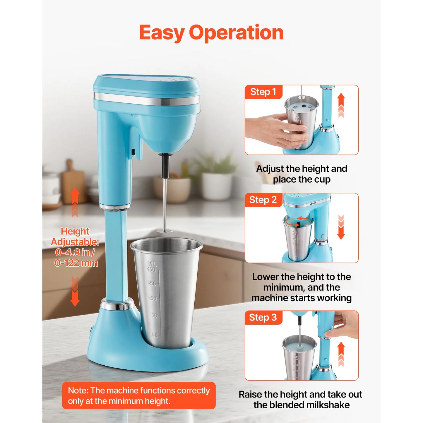 Succebuy Milkshake Maker 100W Single Head Blender For Home Kitchen