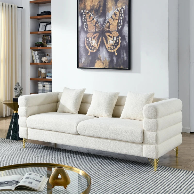 Soft Fabric Sectional Sofa With Deep Seating Comfort Living Room