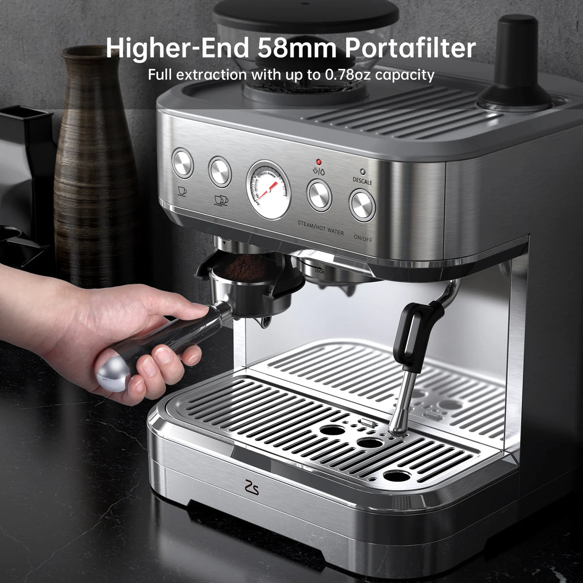 Acekool Espresso Machine With Grinder And Milk Frother For Home