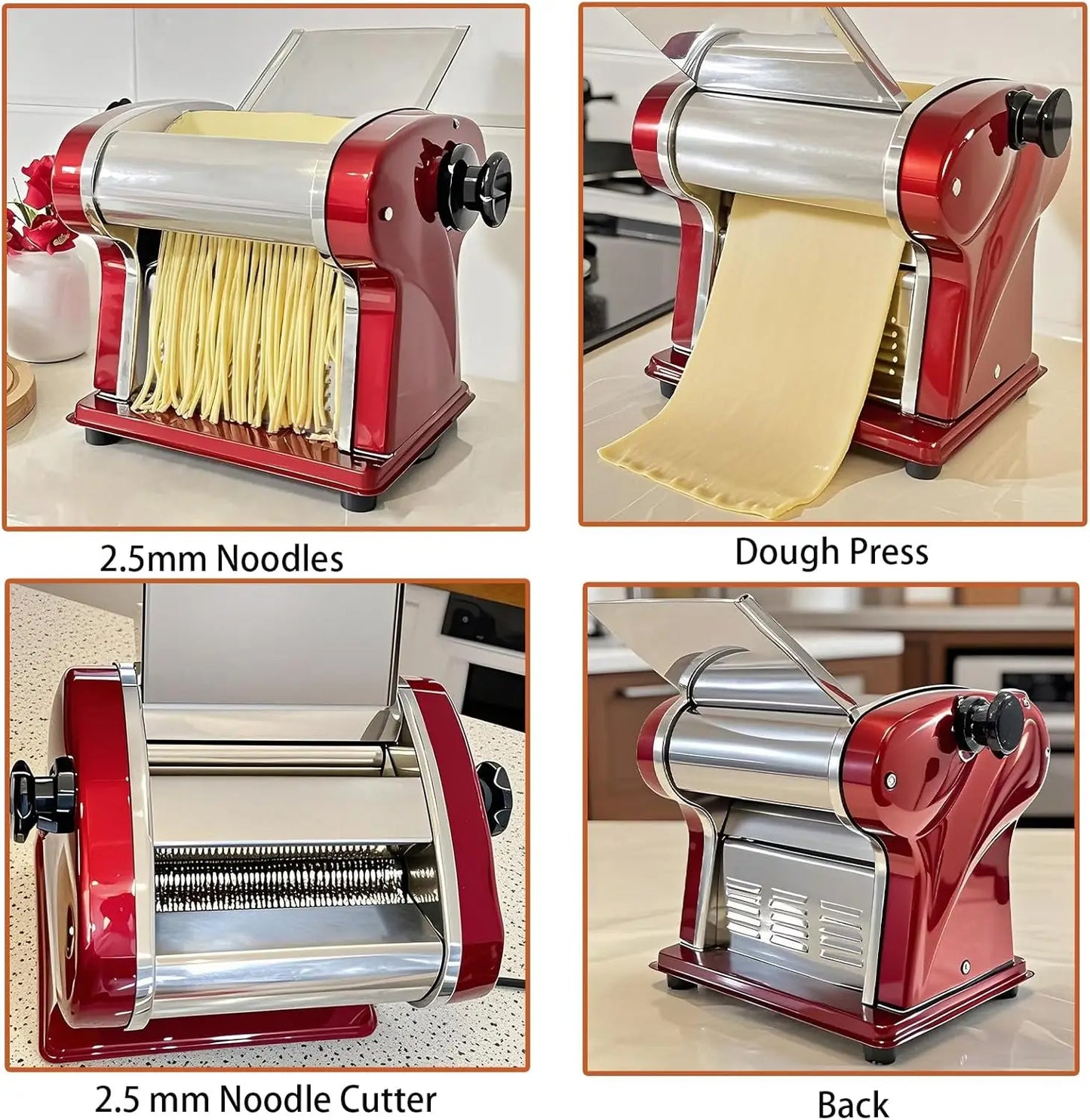 XMSJ Electric Pasta Maker Noodle Dough Press With Cutter 135W