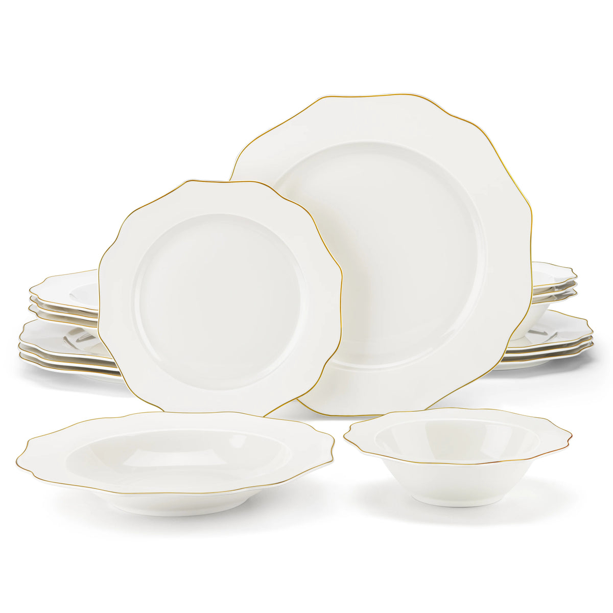 Malacasa Nordic Bone China Ceramic Dinnerware Set For Elegant Dining