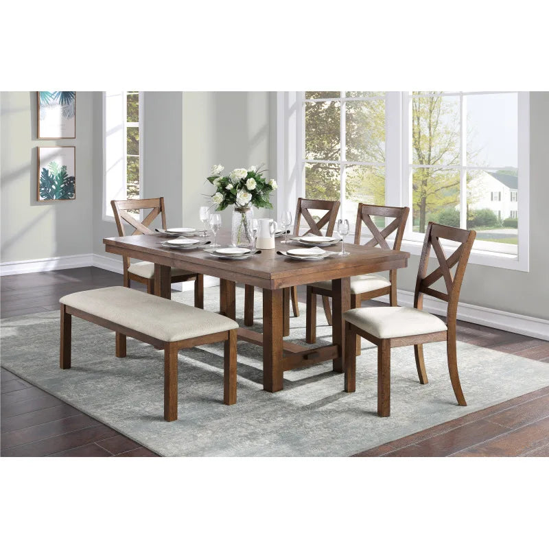 Dining Room Table And Chair Set With Soft Cushions