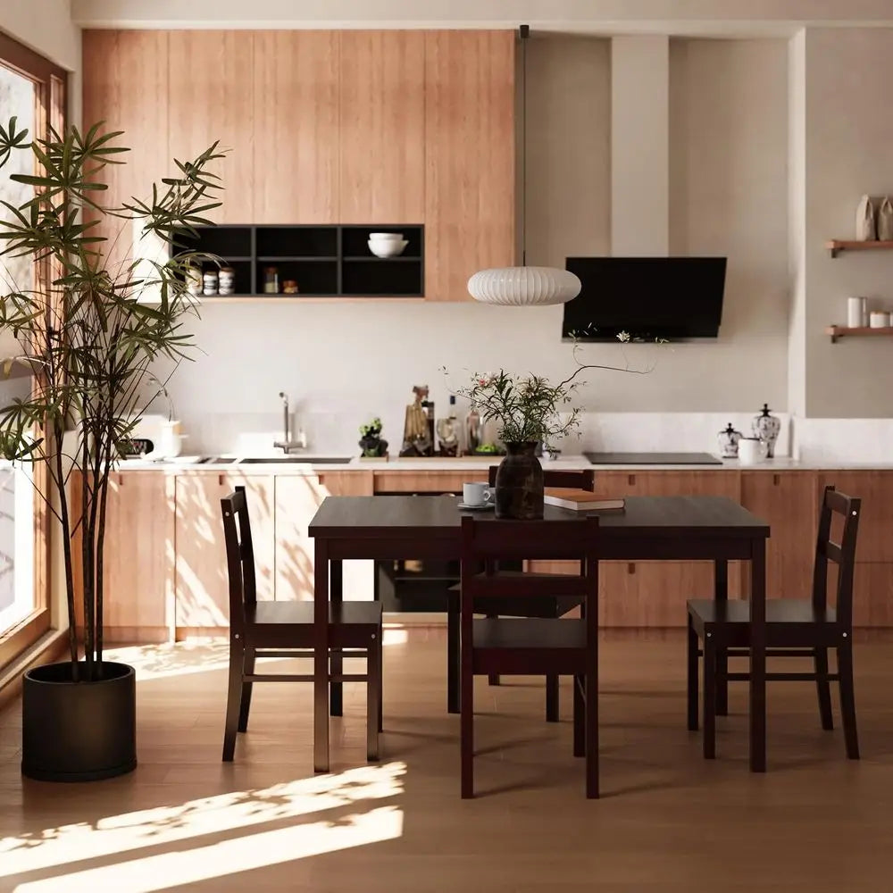Ticify Solid Wood Dining Table Set With Chairs For Kitchen