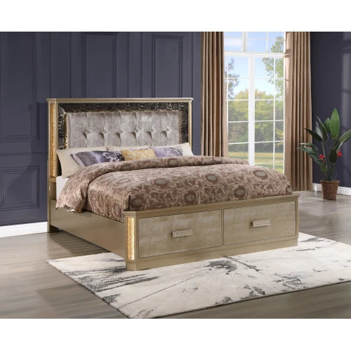 Luxurious Queen 5PC Wood Bedroom Set Available In Two Configurations