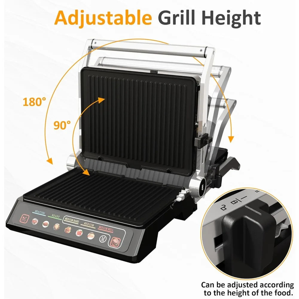 Sunvivi 1600W Electric Indoor Grill Panini Press Preset Menu