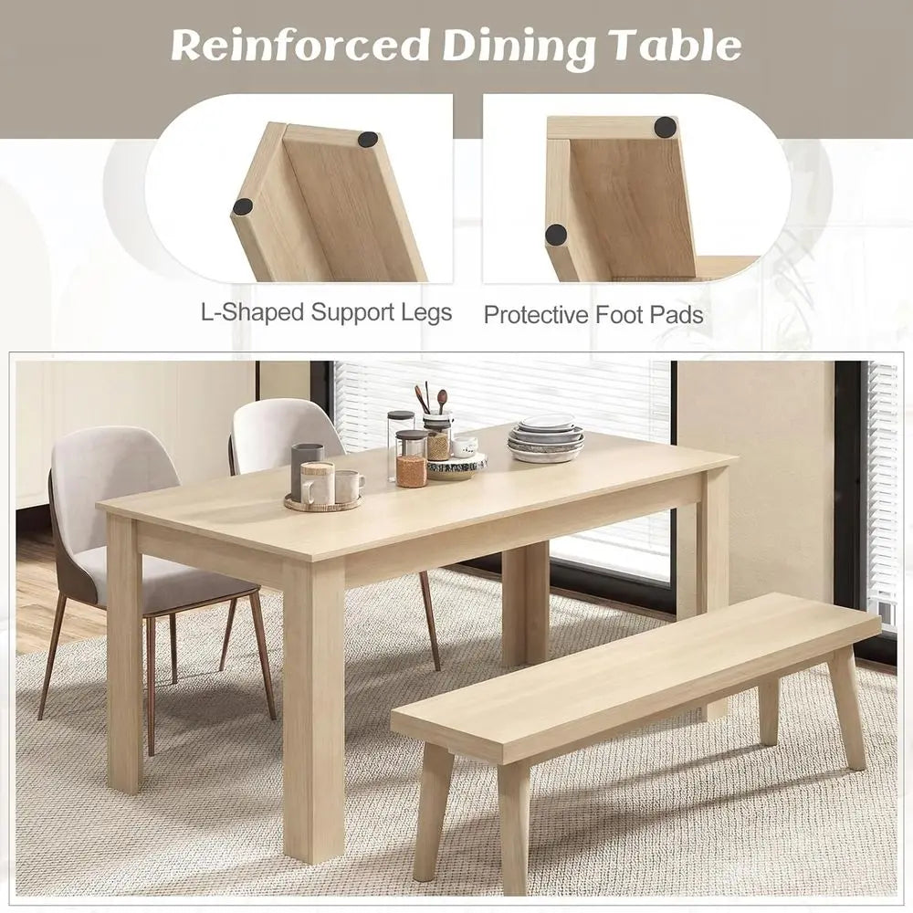 Ticify Dining Table Modern Engineered Wood For Kitchen And Living