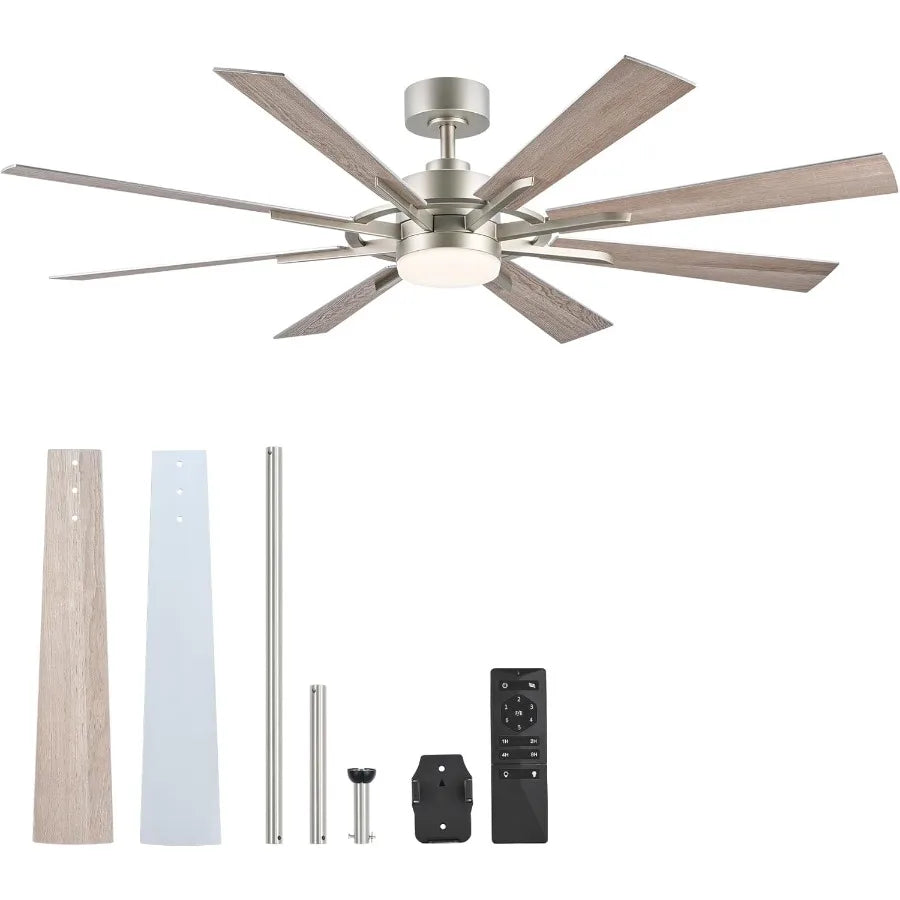 Ceiling Fan With Lights Remote Control Reversible Quiet DC Motor