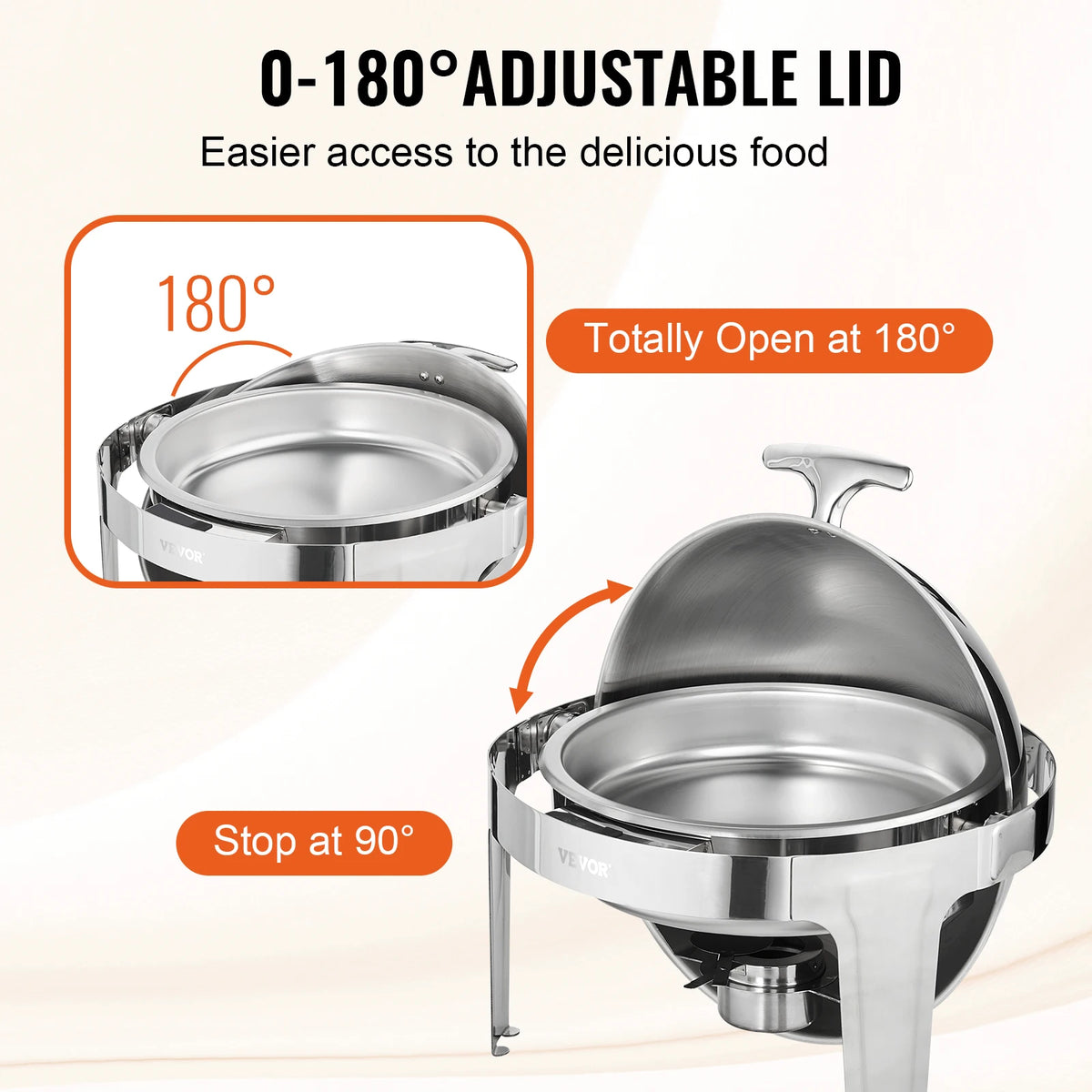 SucceBuy Roll Top Chafing Dish Buffet Set Stainless Steel Warmer