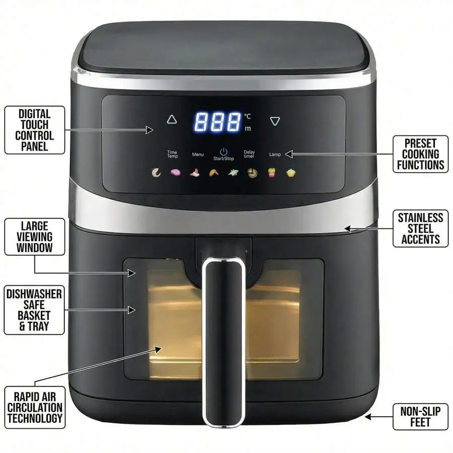 XMSJ Air Fryer With Hi Fry Technology And Touchscreen Controls