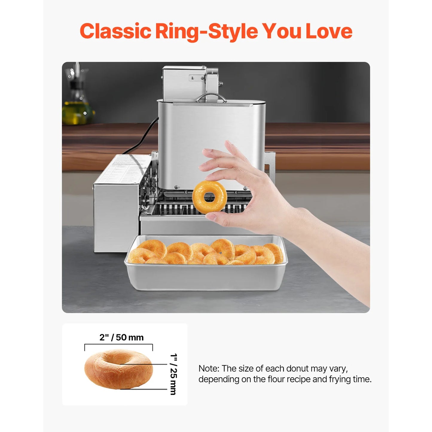 SucceBuy Commercial Automatic Donut Machine High Power Fryer
