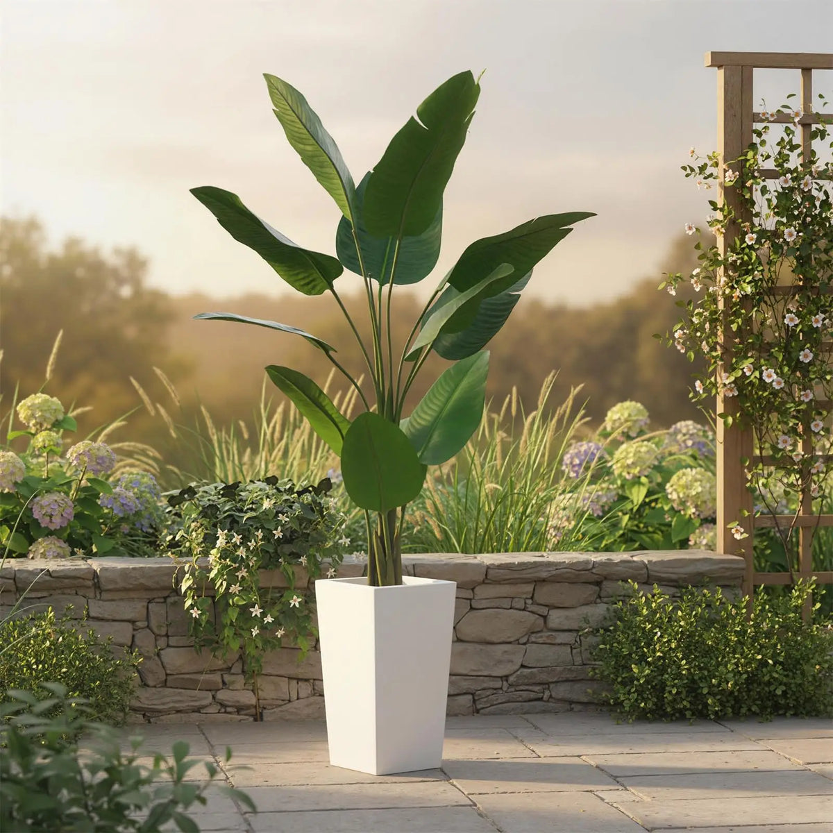 HiMISS Artificial Banana Tree Potted Tropical Plant Indoor Home Decor