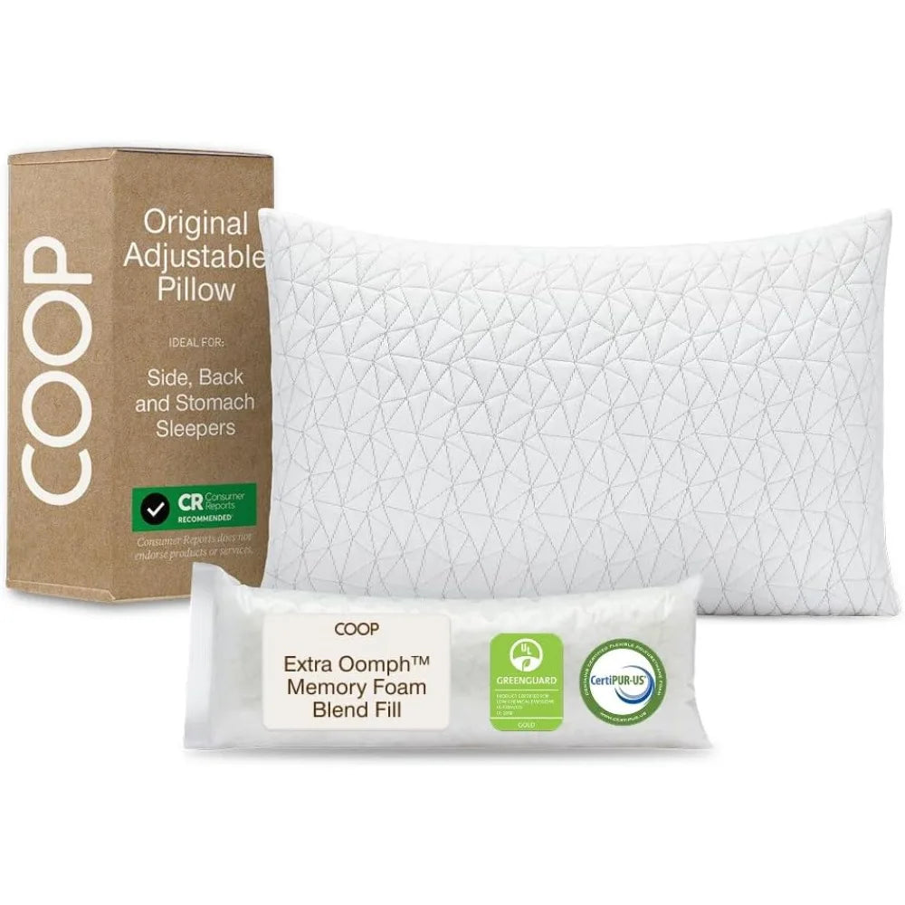 Adjustable Memory Foam Pillow With Cross Cut Fill For Sleep