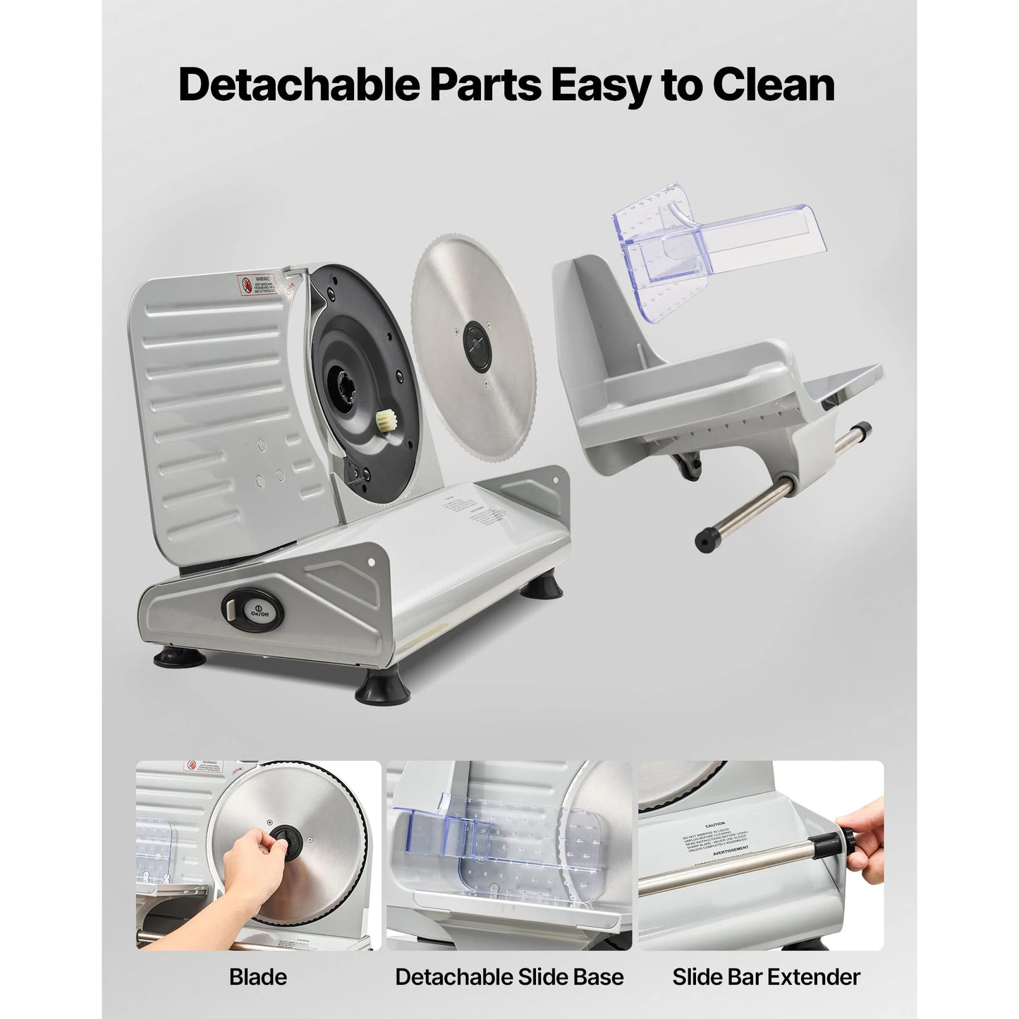 SucceBuy Meat Slicer Electric Deli Slicer With Adjustable Thickness
