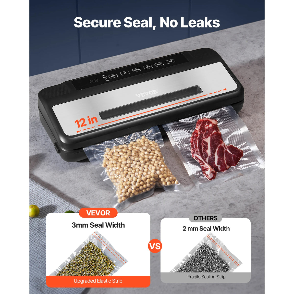 SucceBuy Electric Food Vacuum Sealer With Cutter for Kitchen Storage