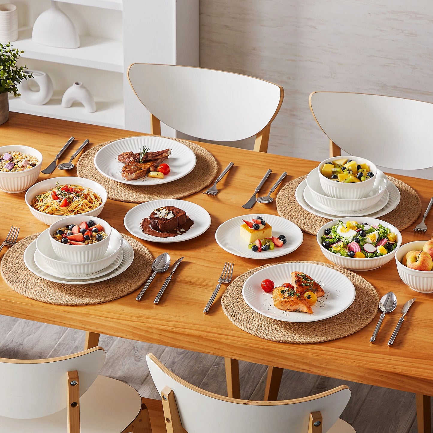 Malacasa Leila Ceramic Dinnerware Plate And Bowl Set