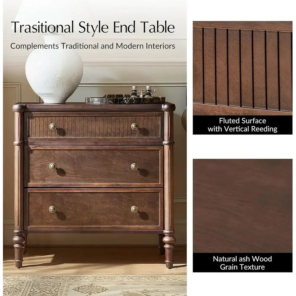 Traditional End Table With Built In Charging Station