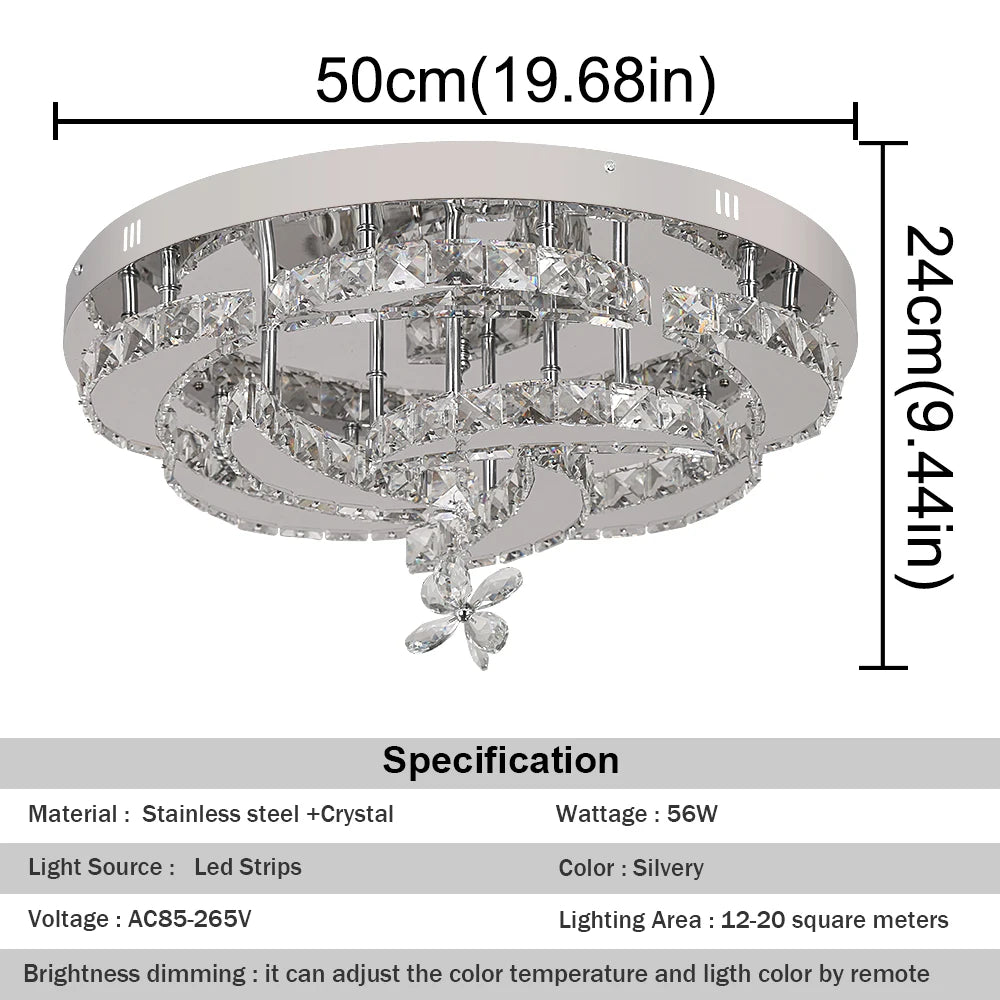 Vetrulus Modern K9 Crystal LED Ceiling Chandelier Light