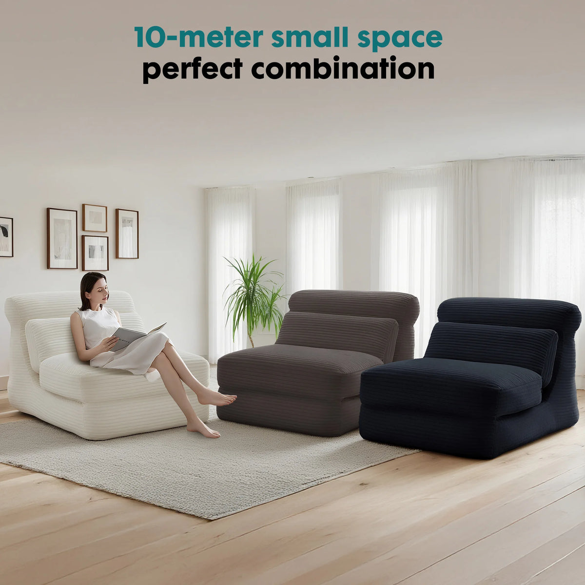 JHK Ergonomic Folding Sofa Bed Convertible Sleeper Chair