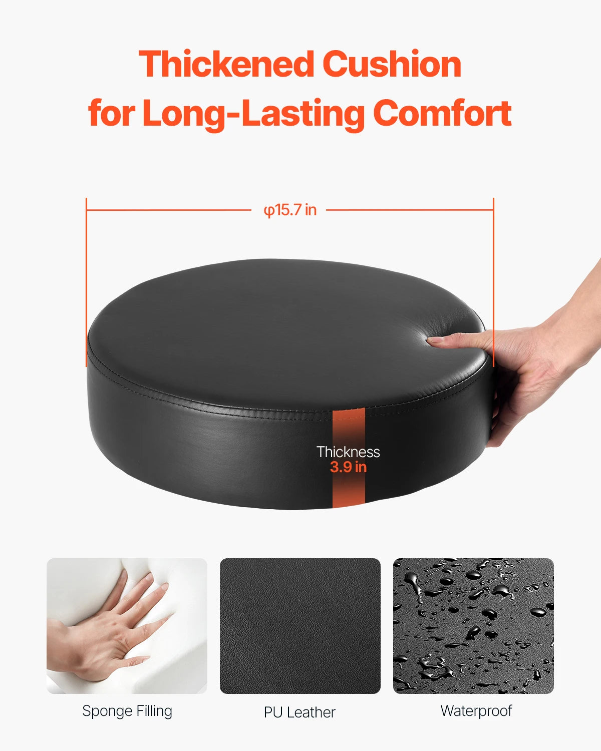 SucceBuy Adjustable Rolling Stool Chair for Salon Spa Tattoo Clinic