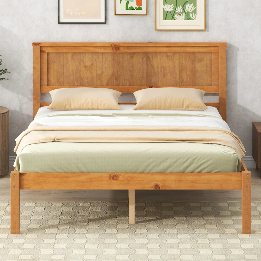 Platform Bed With Headboard And Slat Support No Box Spring