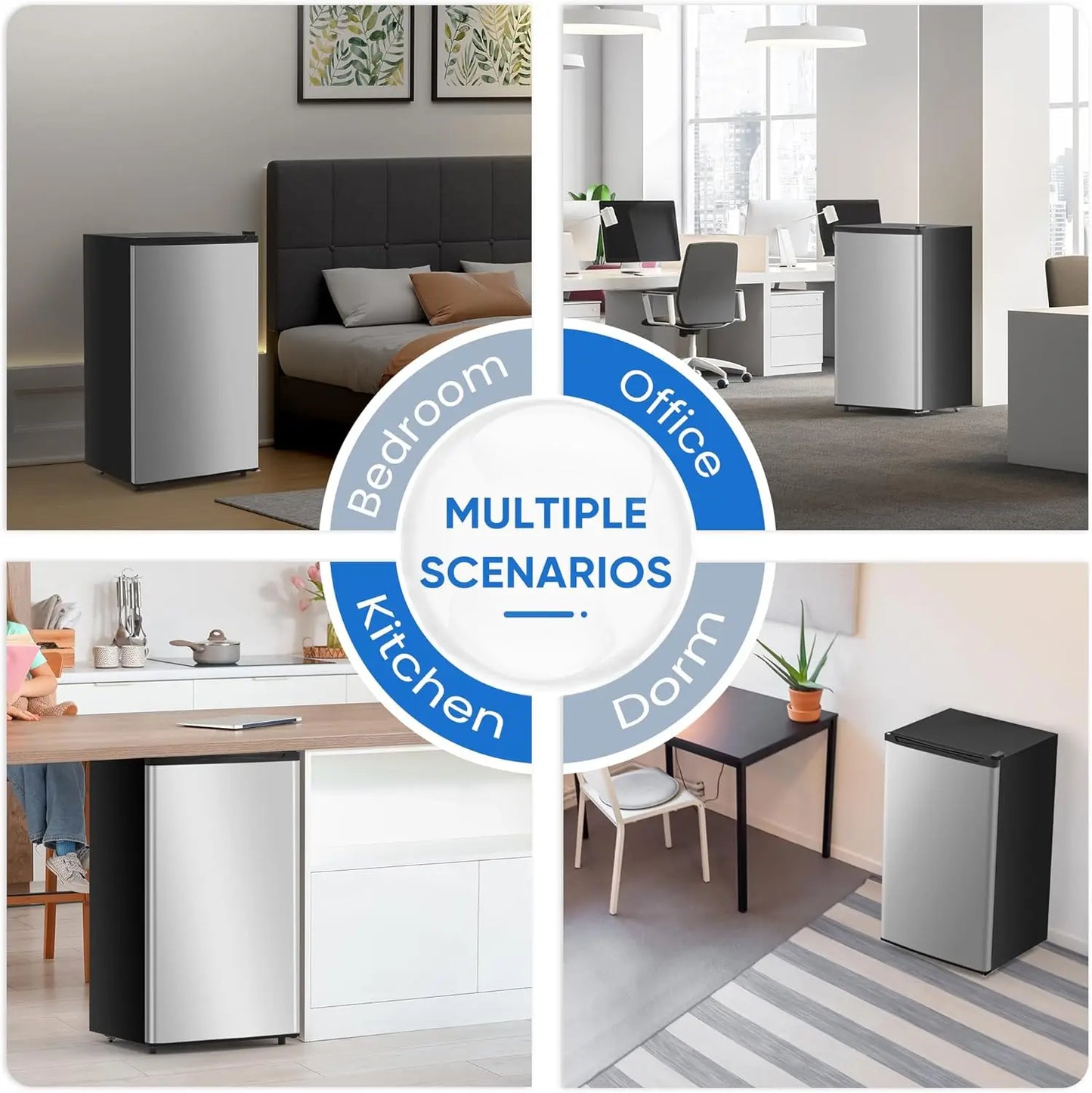 XMSJ Mini Fridge Freezer 121 To 200L Office Dorm Compact