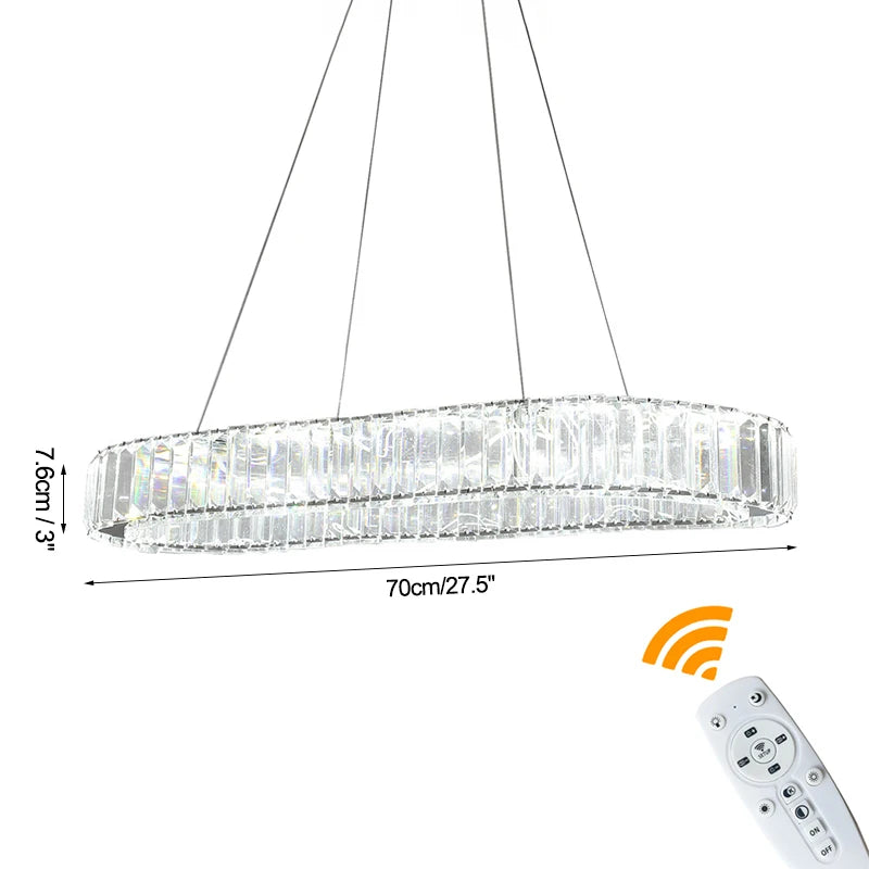 GreeLustr Modern Crystal LED Chandelier With Remote Control