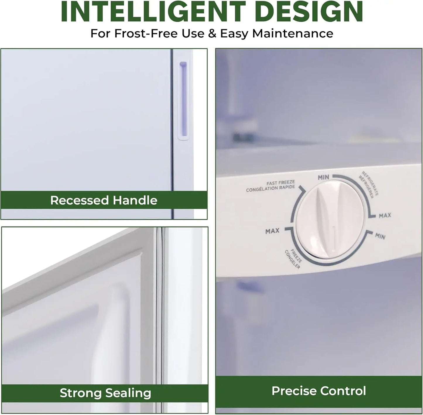 XMSJ Upright Fridge Freezer With Reversible Door Removable Shelves