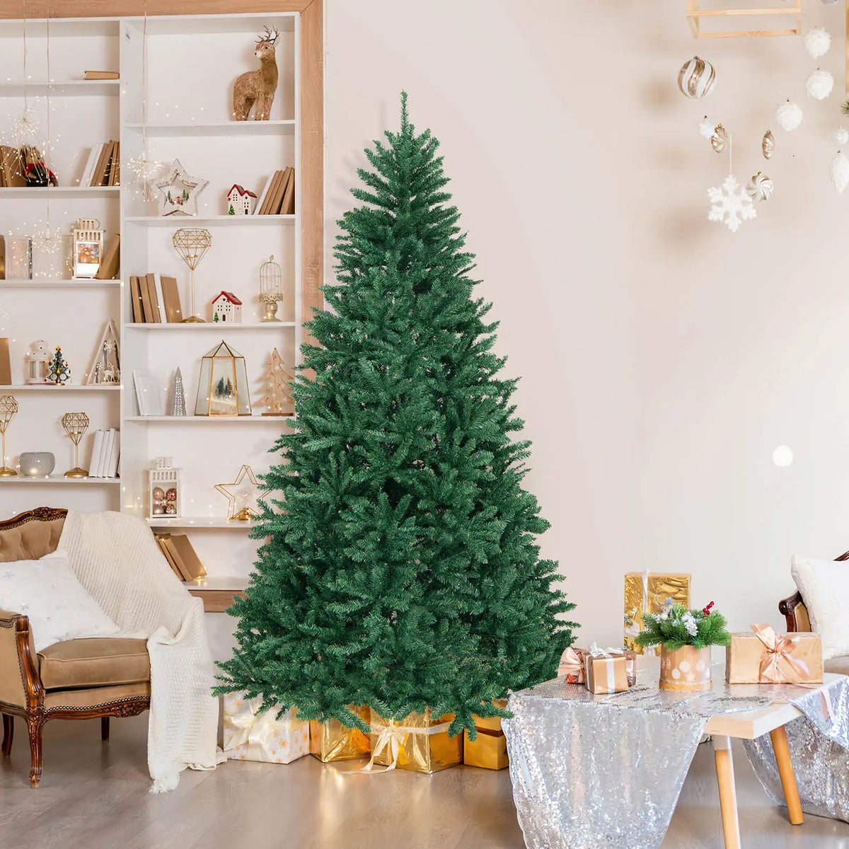 LIFEZEAL Artificial Christmas Tree Full Fir Hinged Branches