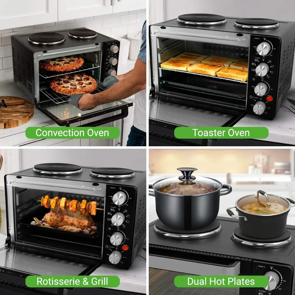 NutriChef Convection Oven And 2 Burner Cooker 1500W