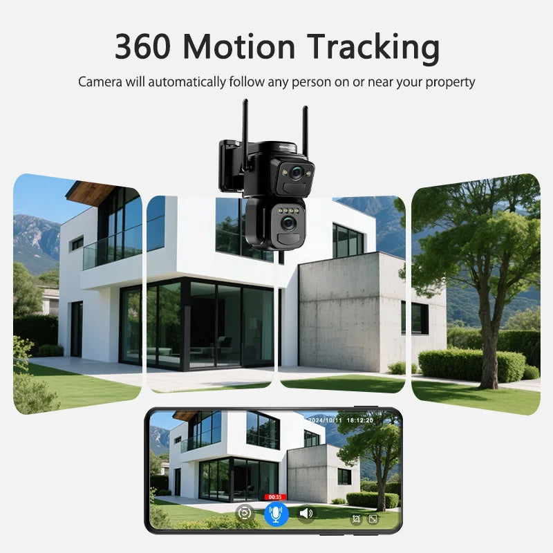 SZSINOCAM Dual Lens Solar WiFi Camera 24h Surveillance