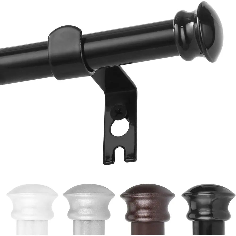 Decorative Stainless Steel Curtain Rod Set With Wall Brackets