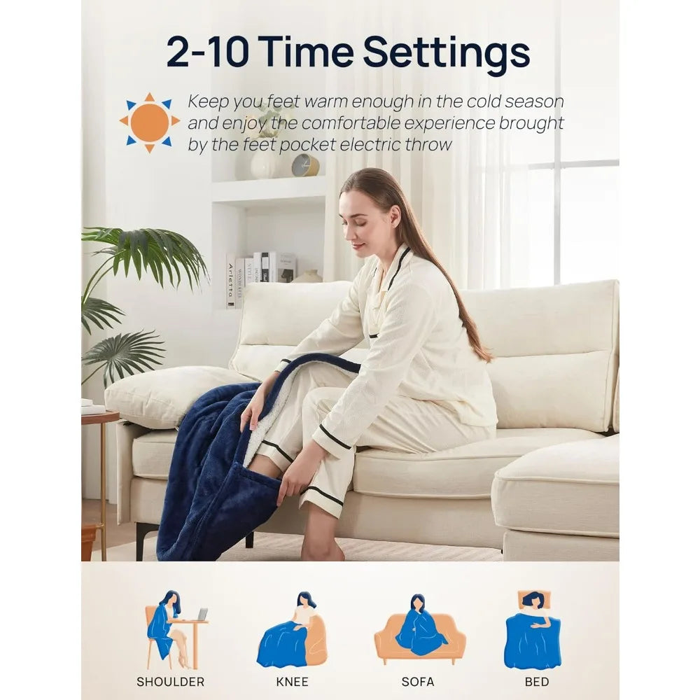 Westinghouse Ultra Soft Heated Blanket With Foot Pocket