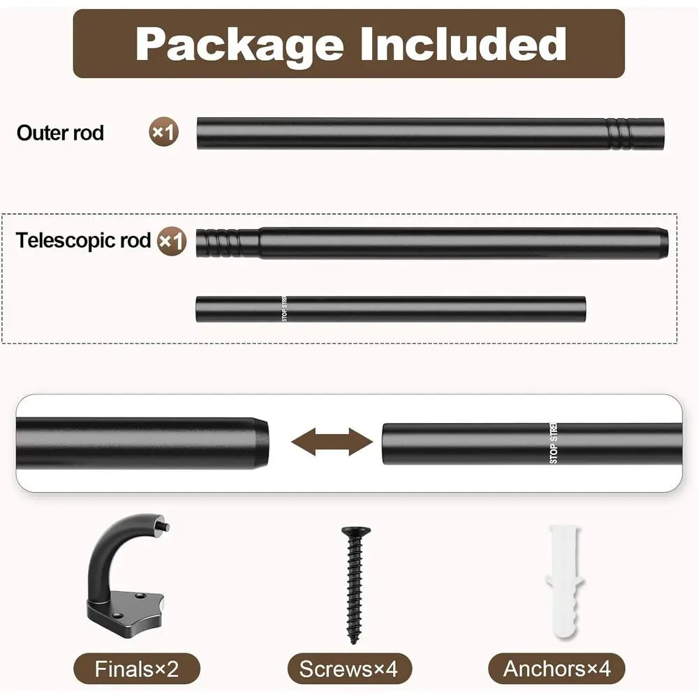 Durable Stainless Steel Curtain Rod For Modern Home Decor