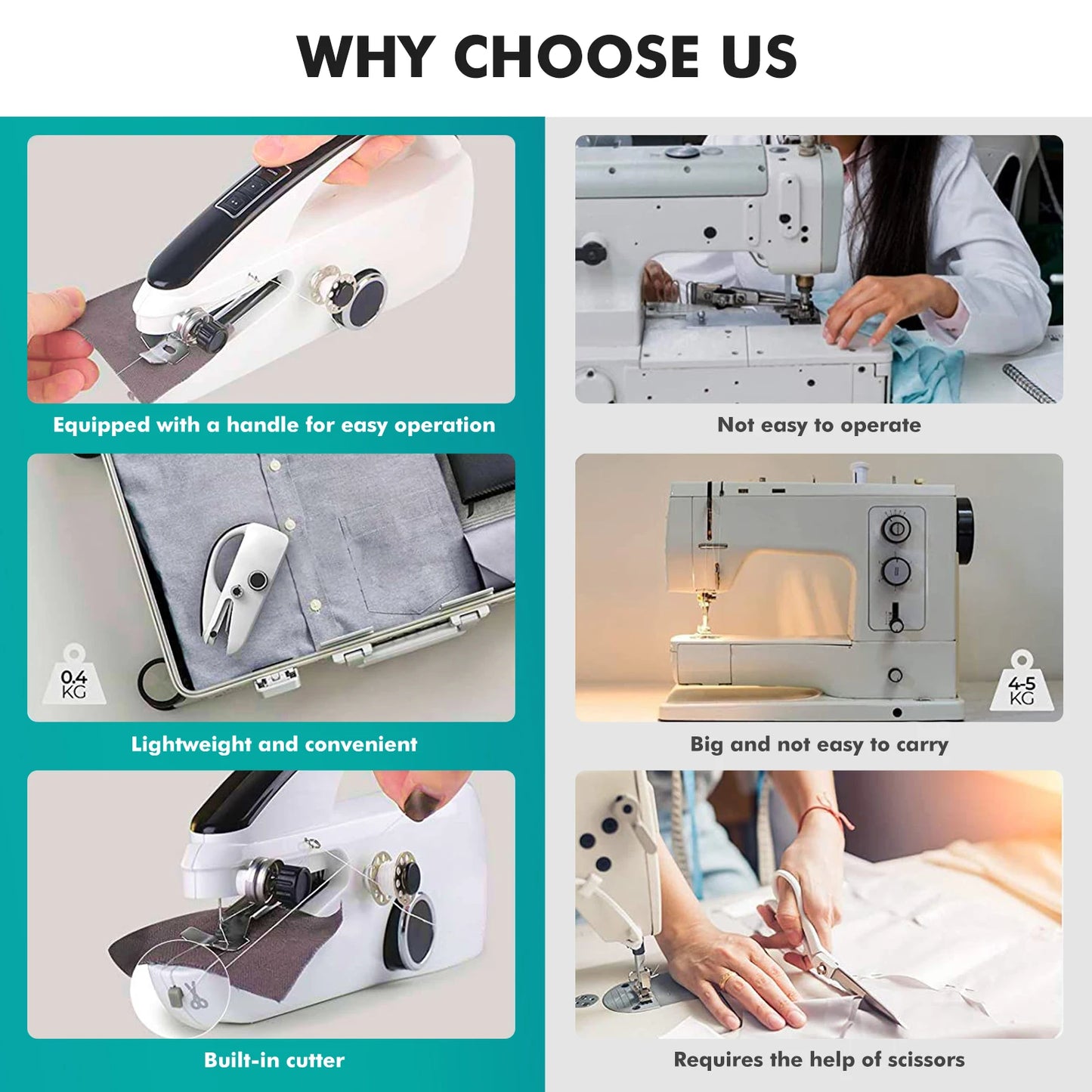 Mini Handheld Portable Electric Sewing Machine With Accessories