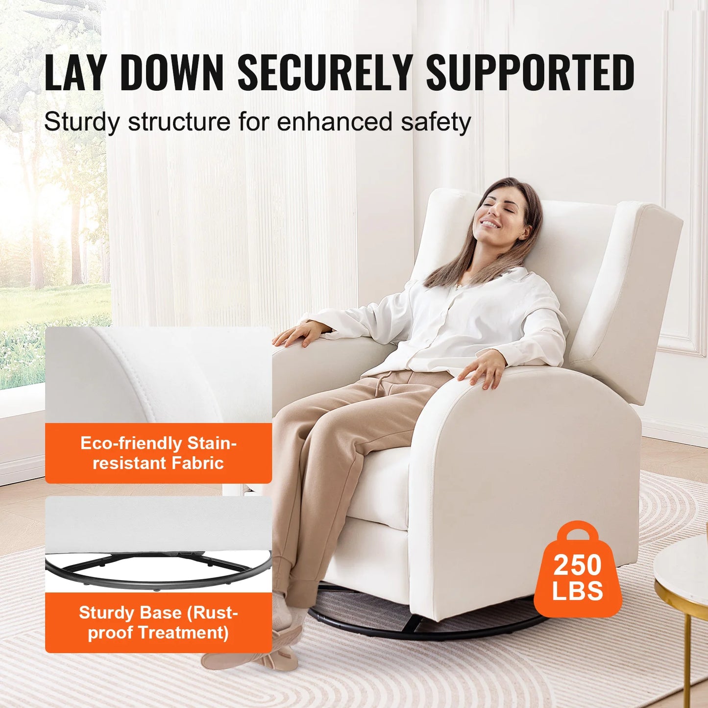 SucceBuy Power Recliner And Swivel Glider With USB Port