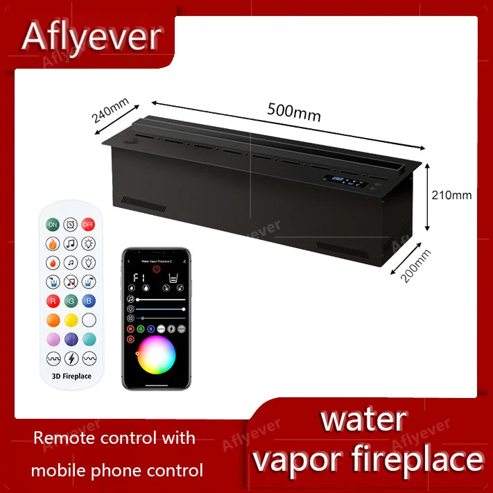 AFLYEVER 3D Water Mist Atomization Fireplace Home Decor