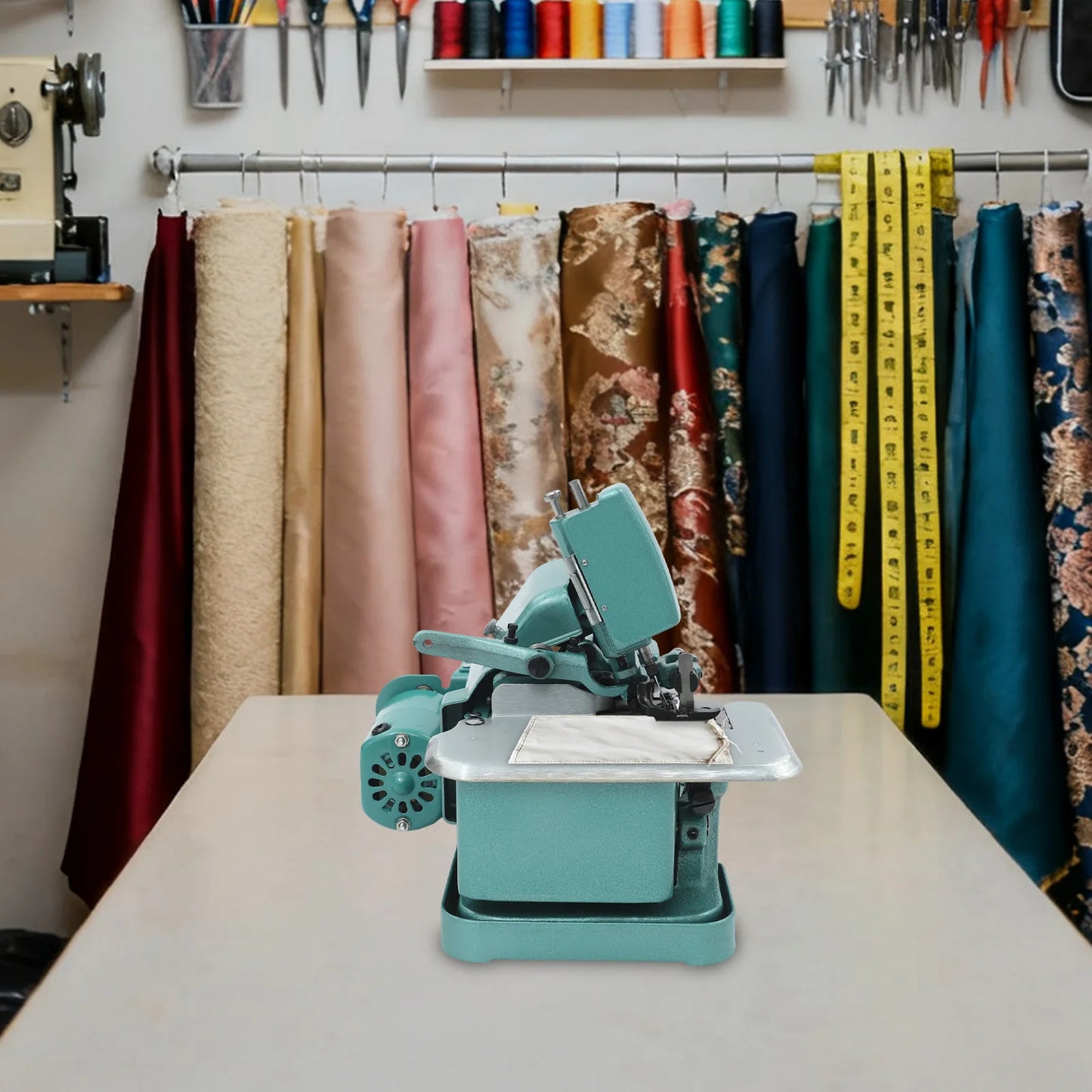 Industrial Overlock Sewing Machine 150W Durable Cast Iron Body