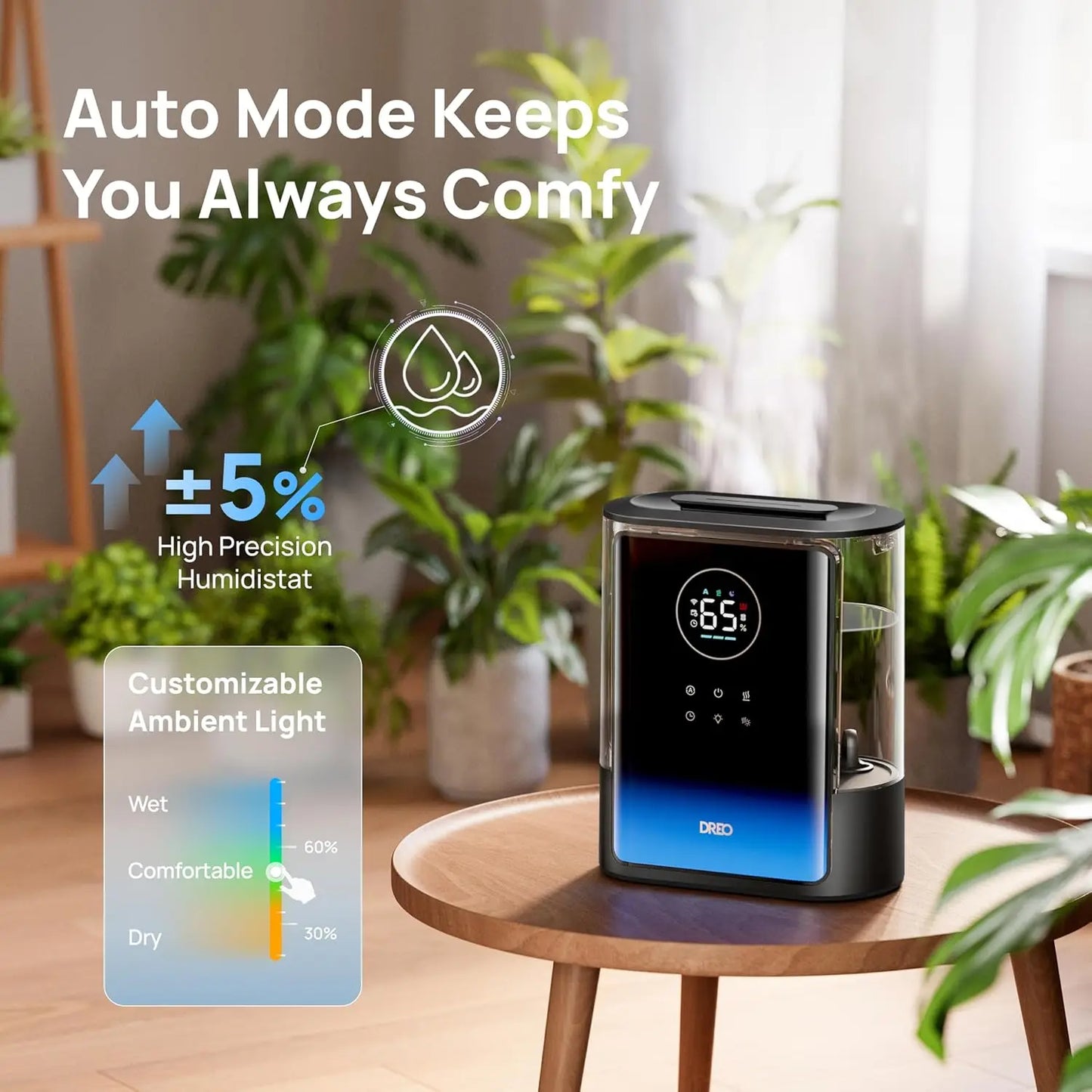 XMSJ 8 Liter Smart Humidifier For Large Rooms With Warm And Cool Mist