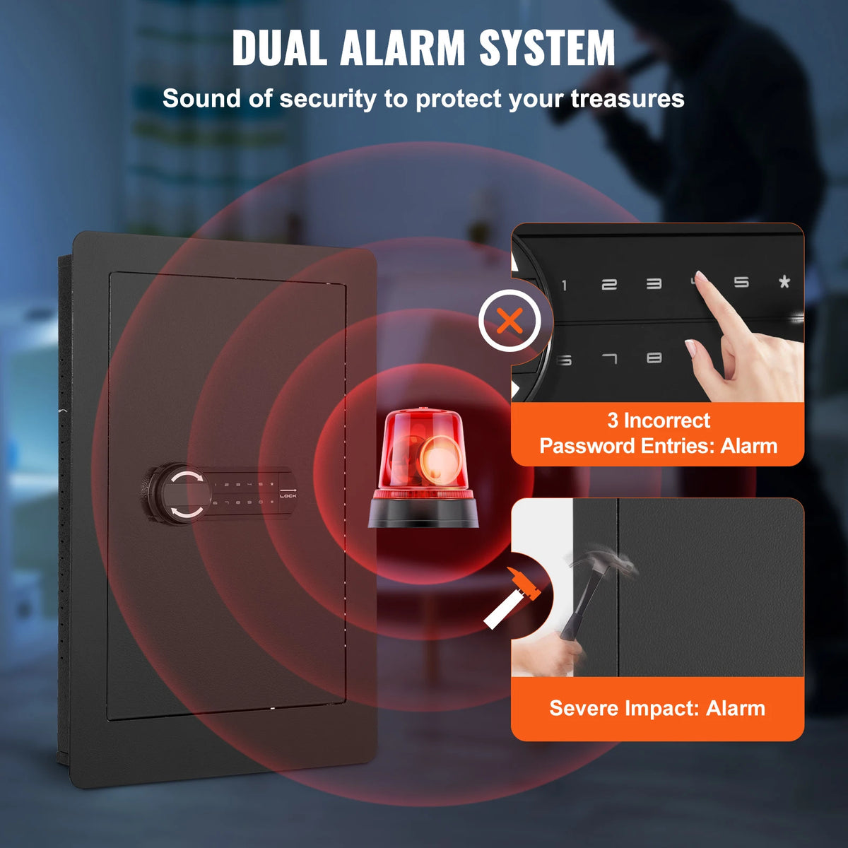 SucceBuy Hidden Keypad Wall Safe With Cold Rolled Steel Home