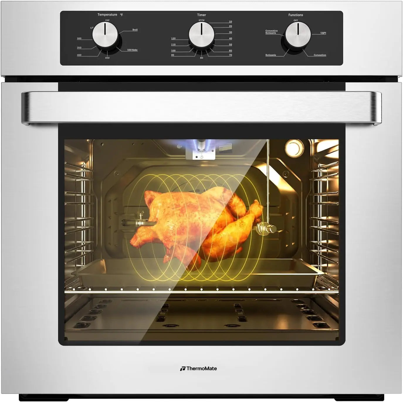 XMSJ Gas Wall Oven With Convection Bake Rotisserie And Timer