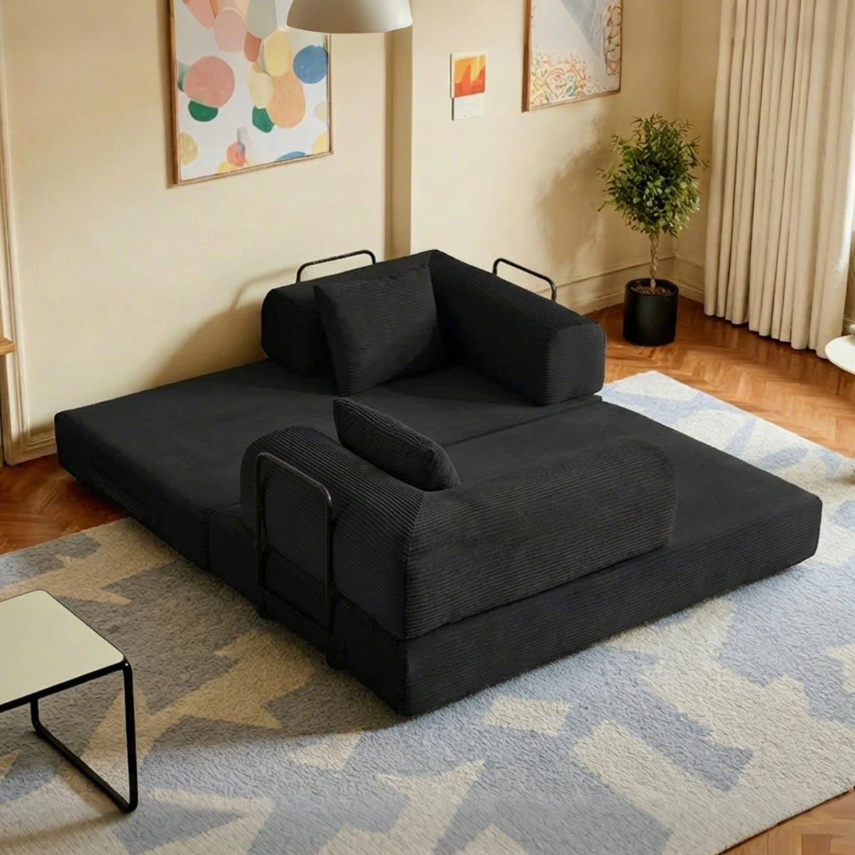 THOLASIS Convertible Cloud Floor Sofa Bed with Sponge Cushion