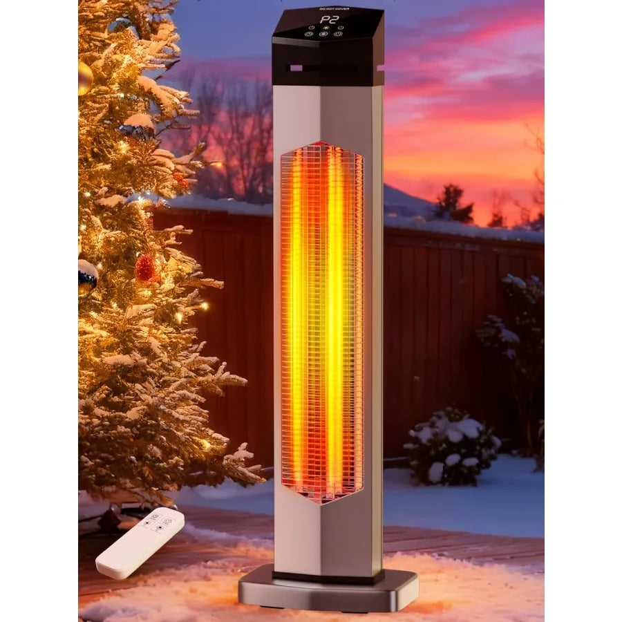 Outdoor Infrared Patio Heater with Remote Timer and Waterproof Protection