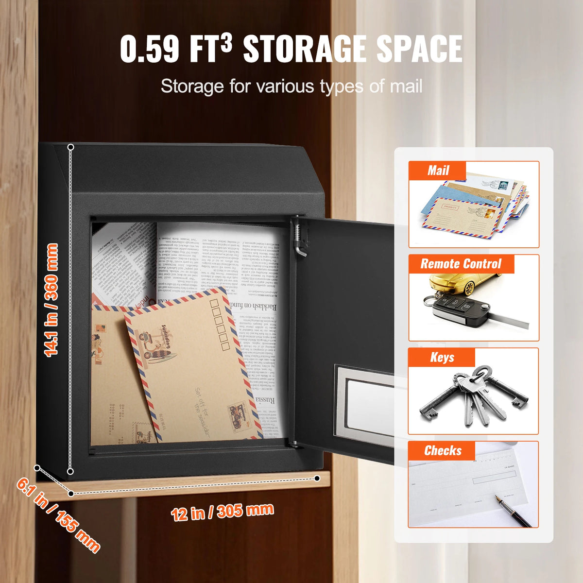 Steel Through The Door Key Drop Box With Combination Lock