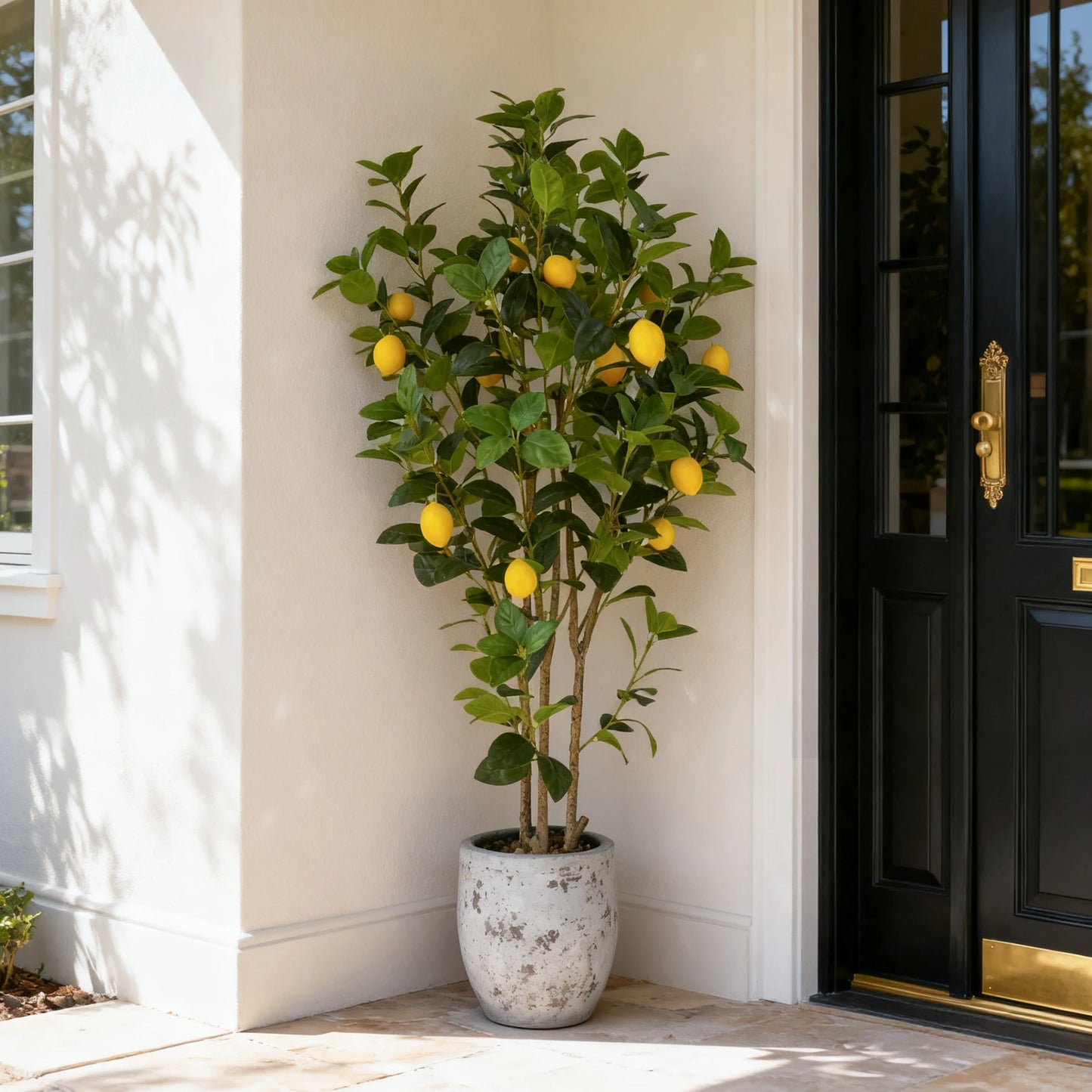 Realistic Artificial Lemon Tree For Indoor Home Office Decor